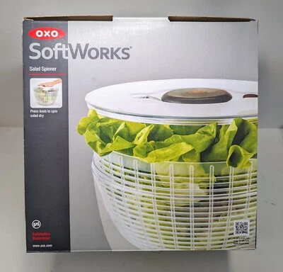 New OXO Softworks Salad Spinner 1045421 Soft Push Handled Basket/Bowl/Lid 4 Qt. - Image 1 of 4