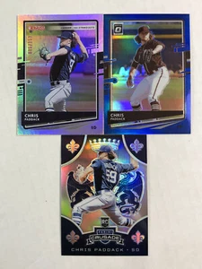 CHRIS PADDACK LOT OF 3 RCs! '19 Crusade SILVER PRIZM + '20 Optic BLUE /75 + /153 - Picture 1 of 6