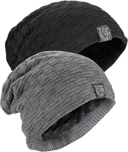 Kungber  Slouch Long Beanie Mütze Damen und Herren Winter Strickmützen Unisex - Bild 1 von 18