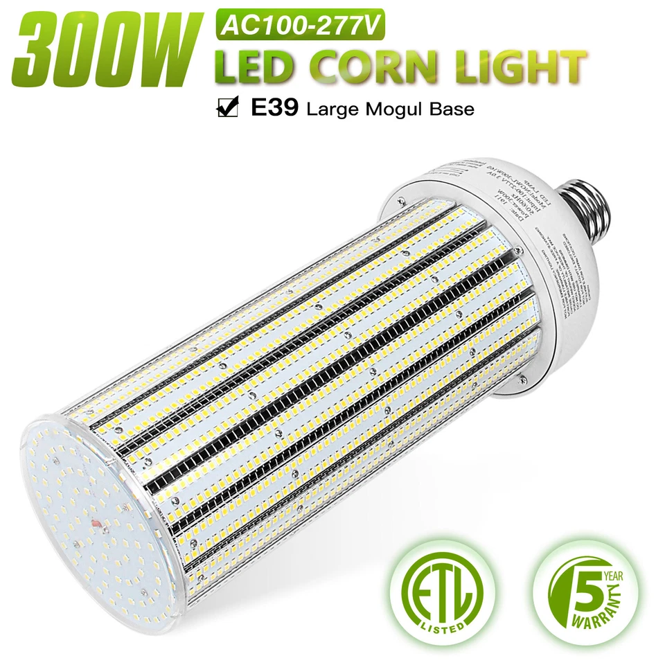 NGTLED UL Commercial 300W Led Corn Light Bulb Replacing 1500WATTS MH/HPS E39 Mogul Base