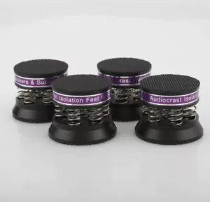 4PCS Audiocrast Feet Black Aluminum Spring Speakers Spikes HiFi Isolation Stand - Picture 1 of 7