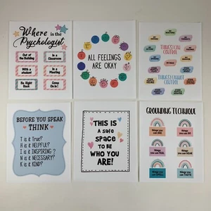 Psychische Gesundheit positive Gefühle Boho pädagogische Wandkunst Dekor Poster Drucke - Bild 1 von 10