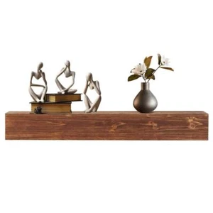 Aoibox Fireplace Mantel 6"X72" Wall-Mounted Solid Rustic Cedar Wood, Light Brown - Picture 1 of 6