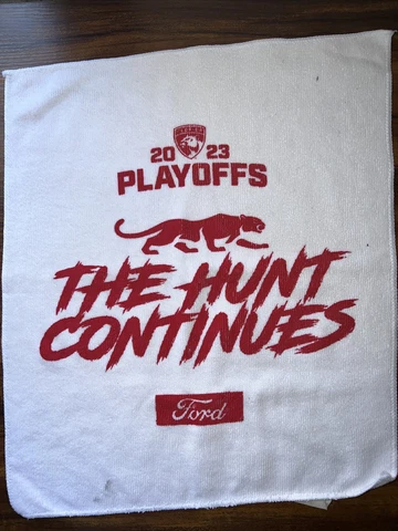 Florida FL Panthers rally towel The Hunt Continues NHL 2023 Stanley Cup Playoffs Cover