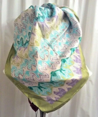 NUEVO $375 NUEVO CON ETIQUETAS Bufanda de Seda Missoni 34"x 34" Firmado! ¡Impresionante! Foto 1 de 4