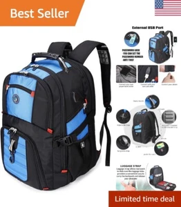 Multi-Compartment 50L Backpack for 17” Laptop - USB Charging & Waterproof Design - Picture 1 of 9