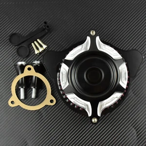 Chrome Air Cleaner Red Intake Filter Fit For Harley Touring 08-16 Softail 2016 - Picture 1 of 6