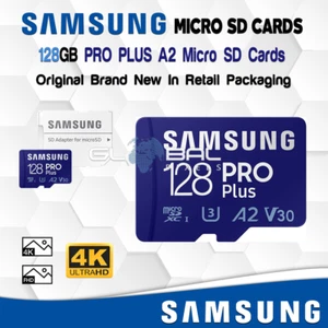 Tarjeta Samsung Micro SD 128 GB PRO Plus con Adaptador de Memoria A2 Lectura Rápida HD 4K FABRICANTE DE EQUIPOS ORIGINALES - Imagen 1 de 2