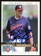 2000 Cedar Rapids Kernels PHIL WILSON Signed Card autograph AUTO ANGELS