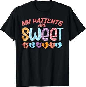 My Patients Sweet Hearts Valentine Day Nurse Scrub Top Women Gift Unisex T-Shirt - Picture 1 of 3