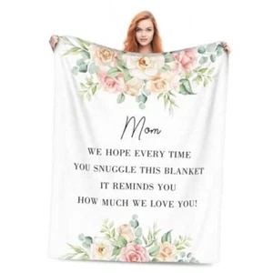 Mother's Day Blanket Flower Letter Flannel Throw 50X60 inch Mother's Day FLOWER - Picture 1 of 8