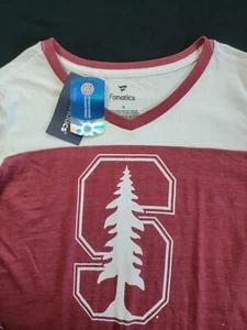 Stanford University Medium 3/4 Sleeve V Neck T-shirt by Fanatics - Picture 1 of 10