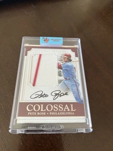 2017 Panini National Treasures Pete Rose Colossal Jersey Auto /25 Pinstripe G/U - Picture 1 of 4