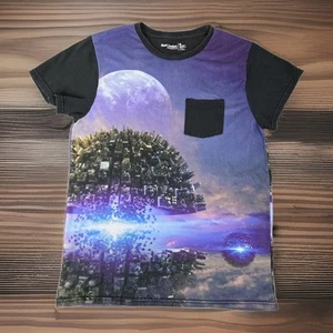 Foot Locker Cosmic Lake T Shirt Mens M Black Athletic Fit Asymmetrical Sleeve - Picture 1 of 8
