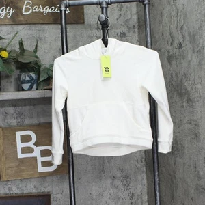 all In Motion Girls Velour Hoodie Sweatshirt 91465406 White Off S - Picture 1 of 4