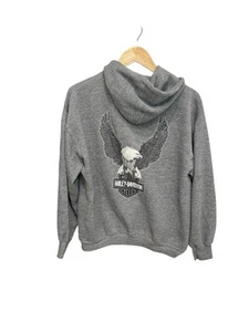 Vintage 80s Harley Davidson Motorcycles Zip-Up Hoodie Sweatshirt - Picture 1 of 6