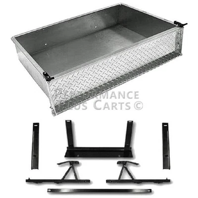 Carro de golf Yamaha Drive aluminio placa diamante caja de carga utilitaria con soportes Foto 1 de 2