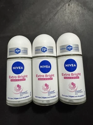 Antitranspirante Nivea 72 horas 50 ml extra brillante enrollable radiante y suave x3 Foto 1 de 3