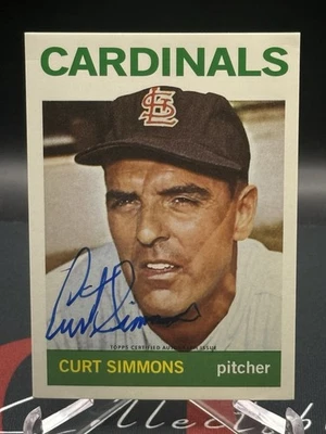 2016 Topps Archives 65 aniversario Curt Simmons #A65-CS Auto Cardinals Foto 1 de 2