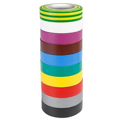 Adam Hall Electrical Tape Set 10 Colour 10m x 15mm PVC