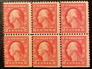 1917 Scott# 505 6 Stamp Block MNH . Error Block Very Rare With The Red 5 Cent - Picture 1 of 9