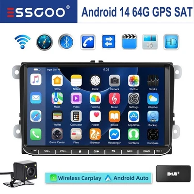 DAB+ Android 14 Carplay Autoradio GPS RDS Für VW GOLF 5 6 Tiguan Touran Passat - Bild 1 von 4