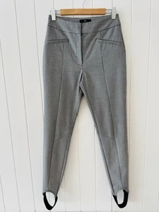 Cue Stirrup Pants Size 8 Black White Houndstooth Check Slim Leg Stretch - Picture 1 of 14