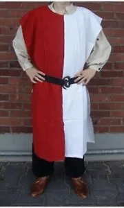 Medieval Knight Tunic 2 Colored Surcoat Sleeveless Renaissance LARP SCA] - Picture 1 of 3