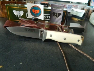 8 3/4" CUDEMAN BLANCO MANGO MICARTA HOJA FIJA CUCHILLO HOJA *N695 BOHLER*MT5 SH Foto 1 de 4