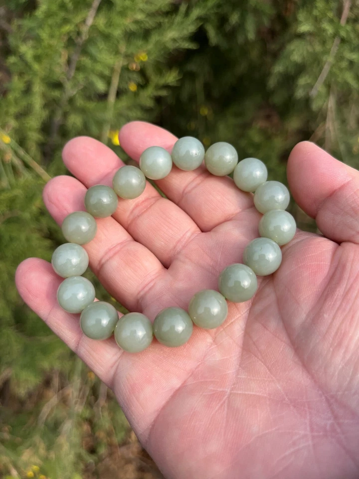 PULSERA JADE NEFRITA 100% NATURAL XIN JIANG HOTAN CHINA CERTIFICADA 47g Foto 1 de 4