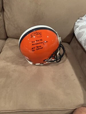 Донован Макнабб ПОДПИСАННЫЙ Сиракузский F/S Подлинный Статический ШЛЕМ BAS 4 Надписи - Изображение 1 из 4