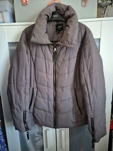 Next Ladies Grey Padded Outerwear Zip Up Jacket Size 16