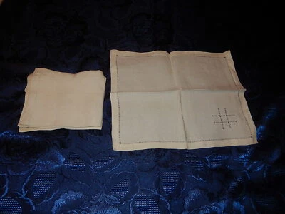 6 SERVIETTES A THE ANCIENNES EN LIN 31 X 25 BRODERIE ET JOUR ECHELLE  FANTAISIE - Photo 1/4