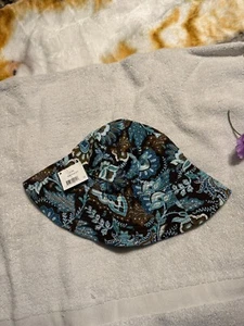 Cappello Vera Bradley Java Blu Bucket Reversibile Ritirato Nuovo con etichette - Foto 1 di 6