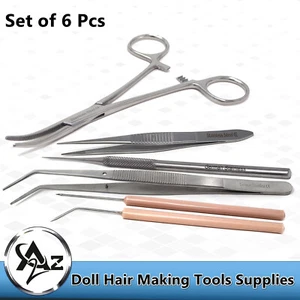 Herramienta de reposición de reinicio de cabello de muñeca de 6 piezas para hacer el cabello de muñeca hágalo usted mismo accesorios herramientas - Imagen 1 de 3
