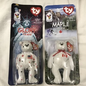 MAPLE The Bear & GLORY The Bear 1996 McDonalds & Ty Beanie Baby w/ Rare Errors - Bild 1 von 12