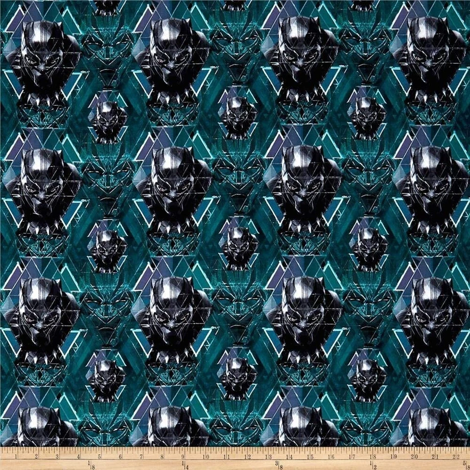 CABEZA DE PANTERA NEGRA LANZAMIENTO MARVEL COMICS 100% algodón tela de coser material BTHY Foto 1 de 1