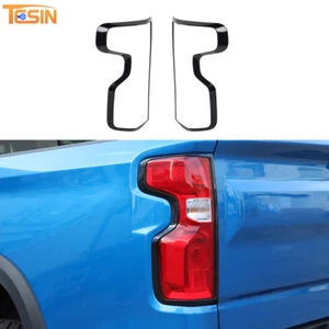 2x Taillight Tail Lamp Cover Trim Frame For 2019-2024 Chevy Silverado 1500 Black - Picture 1 of 10