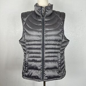 Bernardo Vest Women Size XL  Metallic Taupe Goose Down Packable Puffer