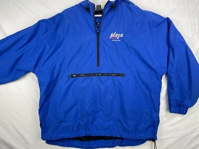 Vintage Vantage Windbreaker Jacket Men's Large 1/2 Zip Hooded Plaza Club Blue - Image 1 of 4
