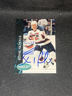 Bernie Nicholls 1992-93 Parkhurst #328 New Jersey Devils Signed Autographed Card - Image 1 of 3