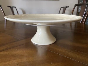 Matceramica Portugal Yellow Ceramic Footed Cake Stand 12.25 Diameter - Picture 1 of 8