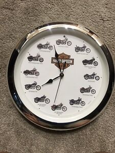 Harley Davidson Wall Clock Makes Realistic Motorcycle Sounds Vintage Very Nice !