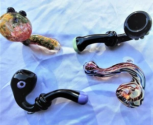 4" - 4.5" Sherlock Style Glass Pipe (Asst. Styles) - US Seller - Picture 1 of 2