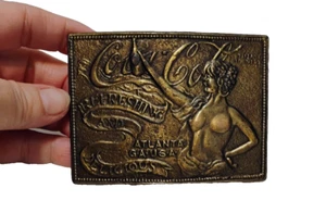 Fibbia per cintura vintage anni 70 Coca Cola ottone donna nuda Tiffany fondary - Foto 1 di 5