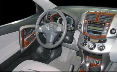 INTERIOR BURL WOOD DASH TRIM KIT FIT TOYOTA RAV-4 RAV4 MK III 09 2010 2011 2012 - Image 1 of 4