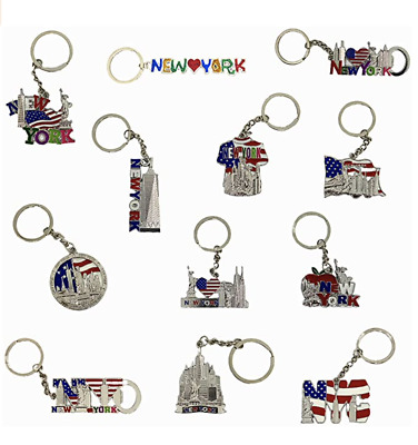 12 Pack New York City Metal Keychains NYC  KeyRing Souvenir Collection, Gift Set • 14.99$