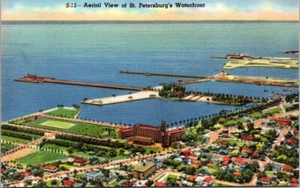 Postcard Aerial View St Petersburg Florida FL Waterfront Unposted - Picture 1 of 2