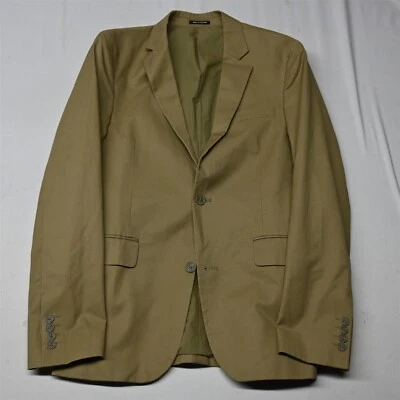 Claiborne 38R Khaki Birdseye 100% Cotton Mens Blazer Suit Jacket Sport Coat - Image 1 of 4