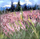 ORIGINAL Oil Painting On Canvas Landscape Art Lavender Painting Forest Textured